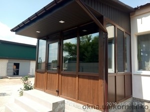 Веранда цвет темный дуб. &mdash; 